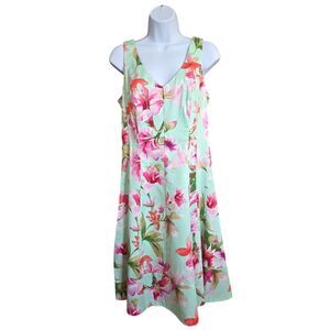 Chaps Womens Spring Floral Dress 10 Pastel Easter‎ Sleeveless Vacation NWT Midi